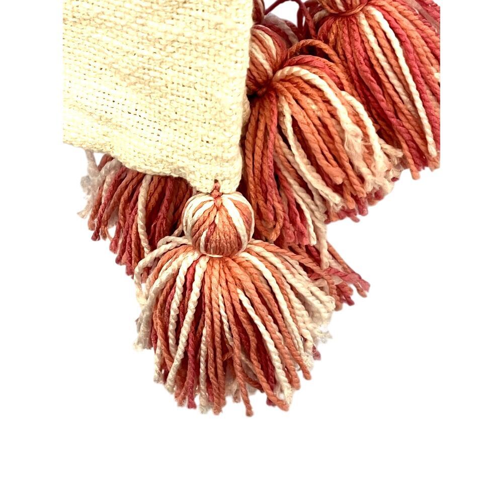 Cupcakes and Cashmere Throw Blanket Heart Tufted Fringe Coquette Shabby Chic - Picture 3 of 4